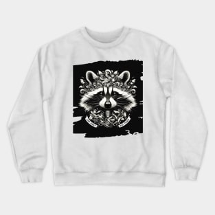 Raccoon Whimsy: The Beauty of Speed and Scraps Crewneck Sweatshirt